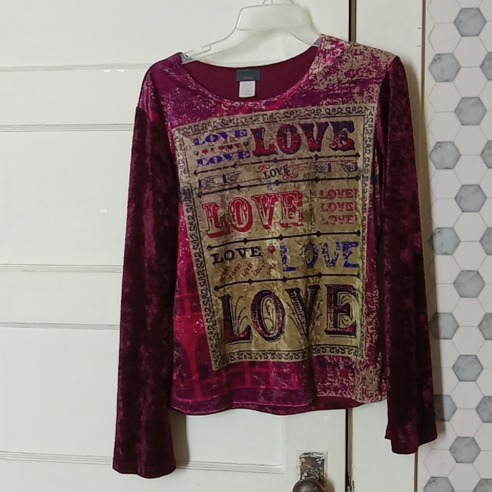 Soft maroon LOVE blouse